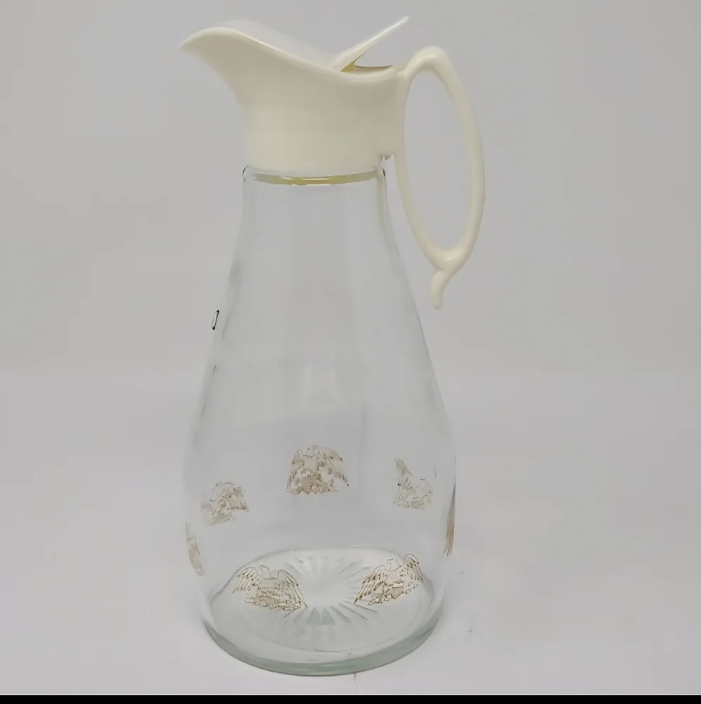 Vintage Log Cabin Glass Maple Syrup Dispenser
